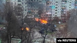 Kota Mariupol di Ukraina terkepung dan terus dihujani serangan artileri oleh pasukan Rusia (foto: dok).