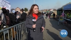 VOA's Myroslava Gongadze at the Poland-Ukraine Border 