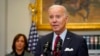 President Joe Biden speaks about border security in the Roosevelt Room of the White House, Jan. 5, 2023, in Washington. Vice President Kamala Harris stands at left.
