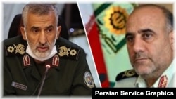 سردار رحیمی، رئیس پلیس پایتخت (راست) و مجید میراحمدی، معاون امنیتی و انتظامی وزارت کشور