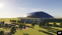 A rendering of a Small Modular Reactor that Rolls-Royce SMR hopes to have operational by 2030, provided by Rolls-Royce SMR, Sept. 9, 2022. 