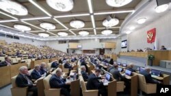 Donji dom ruskog parlamenta Duma, razmatra zakon o federalnom budžetu za 2025-2027, Moskva, Rusija, 21. novembar, 2024. (Foto: AP)