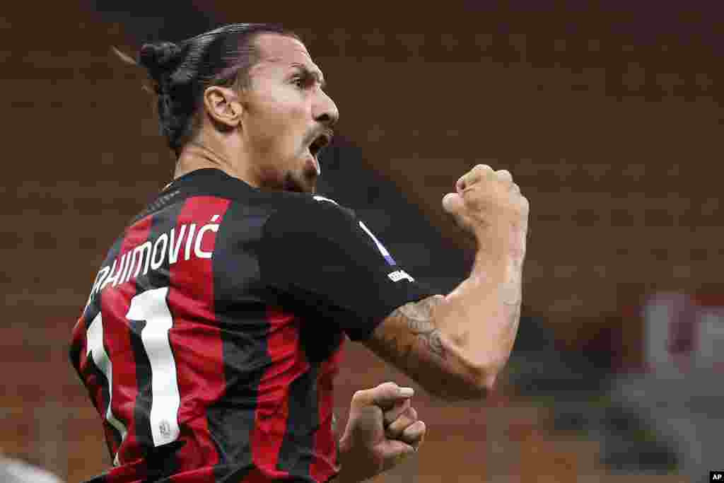 Zlatan Ibrahimovic, AC Milan - Striker Dan wasan gaba na AC Milan Zlatan Ibrahimovic ya kamu da coronavirus a watan Satumba yana mai cewa, "COVID na da karfin gwiwar kama ni&rdquo; Ya murmure daga cutar, ya kuma buga wasa da Inter Milan a cikin Derby della Madonnina a Oktoba 17. &nbsp;