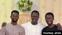 Lawan Ahmad, hagu, Ali Nuhu, tsakiya, marigayi Nura Mustapha, dama (Hoto: Instagram/Ali Nuhu)