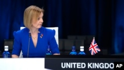 英國外相卓慧思（ Liz Truss）在馬德里北約峰會上。（2022年6月29日）