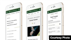 A sample image of the YOU@College website on smartphones.