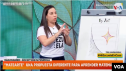 La profesora venezonala, Marlyn Ramos, utiliza sus habilidades pedagógicas para enseñar operaciones básicas, como ecuaciones, regla de 3 o fracciones.