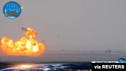 SpaceX Starship SN10 explodes after liftoff at South Padre Island, Texas, March 3, 2021 in this still image taken from a social media video. SPADRE.COM – TWITTER @SPACEPADREISLE