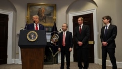 美國總統特朗普2025年1月21日在白宮羅斯福廳就人工智能基礎設施發表演說。