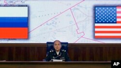 El embajador ruso en Estados Unidos Anatoly Antonov durante una conferencia de prensa en Moscú, en el 2016, cuando era ministro de defensa. 