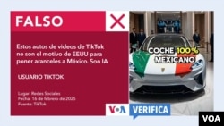 En TikTok han circulado dos videos que aseguran que estos coches mexicanos son eléctricos y son el motivo de EEUU para colocar aranceles, pero esto es falso. Fueron generados con IA.