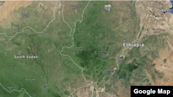 የጋምቤላ ክልልን የሚያሳይ ካርታ /ጉግል ማፕ/