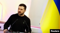 烏克蘭總統澤連斯基在基輔。（2024年11月19日）