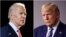 FILE - In this combination of file photos, former Vice President Joe Biden speaks in Wilmington, Del., on March 12, 2020, left, and President Donald Trump speaks at the White House in Washington on April 5, 2020.