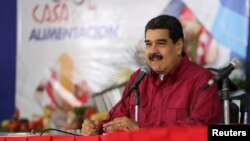 Venezuela's President Nicolas Maduro speaks during an event with supporters in Caracas, Nov. 15, 2017.