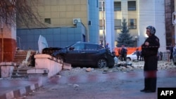 Situasi pasca serangan udara terbaru di Belgorod, 24 Maret 2024. (STRINGER / AFP)