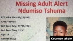 UNdumiso Tshuma ngomunye walabo abathunjiweyo. (Photo: Ndumiso Tshuma Family)