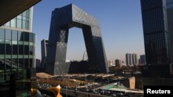 中共官媒央視總部大樓（2021年2月5日）