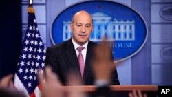 Gary Cohn,dans la salle de briefing à la Maison Blanche, à Washington, le 23 janvier 2018.
