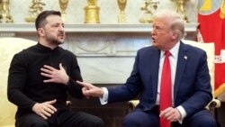 美國總統特朗普（右）與烏克蘭總統澤連斯基（左）在白宮。（資料圖片）