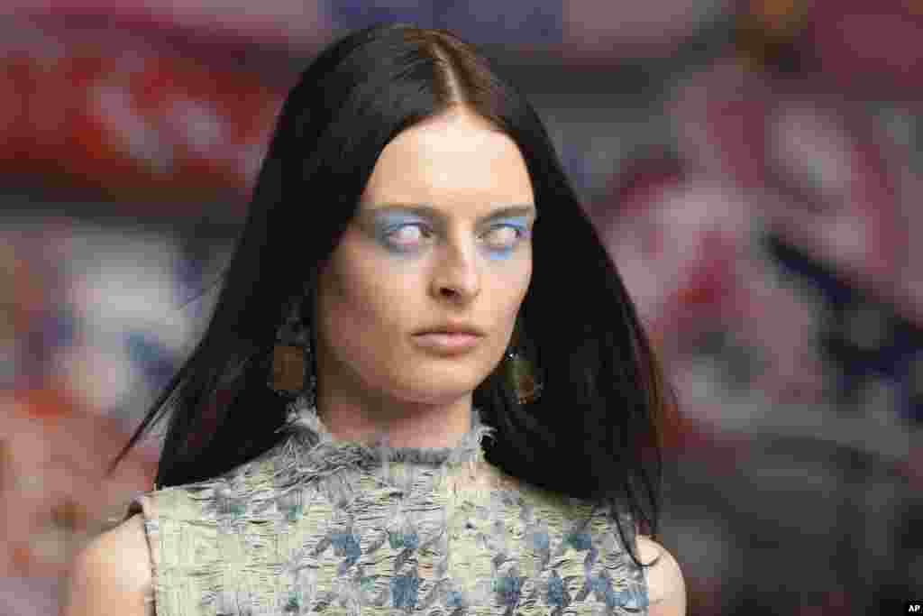 A model wears a creation of the Diesel Fall/Winter 2025-2026 women's collection presented in Milan, Italy.