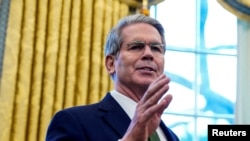 Министр финансов США Скотт Бессант выступает в Белом доме. 3 февраля 2025 года. REUTERS.