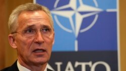 NATO Secretary general Jens Stoltenberg is interviewed by the Associated Press at the NATO-Industry Forum in Rome, Nov. 18, 2021.