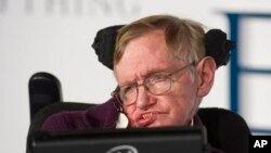 FILE - Stephen Hawking is pictured at the premiere of "The Theory of Everything," a movie based on his life, in London, Dec. 9, 2014. 
