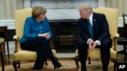 Rais Donald Trump na Chansela Angela Merkel