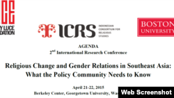 Screen Shot of agenda 2nd International Research Conference.