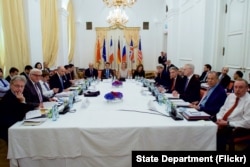 U.S. Secretary of State John Kerry meets with P5+1 members amid Iranian nuclear negotiations in Vienna, Austria, July 7, 2015.