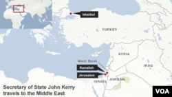 Secretary of State John Kerry's destinations on his upcoming trip to the Middle East.