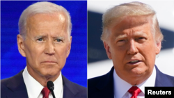 Rais wa Marekani Donald Trump, kulia na Makamu wa Rais wa zamani Joe Biden.