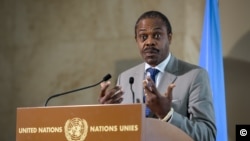 Waziri wa zamani wa afya DRC, Oly Ilunga alipokuwa akizungumzia Ebola. July 15, 2019