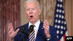 Presiden Joe Biden berbicara tentang kebijakan luar negeri AS di Washington, DC, 4, Februari 2021. 