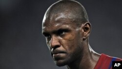 Eric Abidal, avant un match à Barcelone, le 13 septembre 2011. 