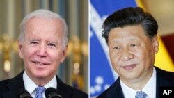 Në këtë kombinim fotografish shfaqen Presidenti Biden dhe ai kinez Xi Jinping