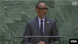 Rais wa Rwanda, Paul Kagame akizungumza kwenye mkutano wa Umoja wa Mataifa mjini New York. Septemba 24, 2019.