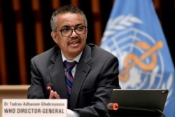 El director general de la OMS, Tedros Adhanom Ghebreyesus, en una conferencia de prensa en Ginebra, Suiza, en julio de 2021