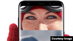 Samsung's new Galaxy S8 phone features iris technology allowing users to unlock their phone by looking at it. (SAMSUNG)