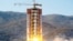 A North Korean long-range rocket is launched into the air at the Sohae rocket launch site, North Korea, in this photo released by Kyodo, Feb. 7, 2016. 