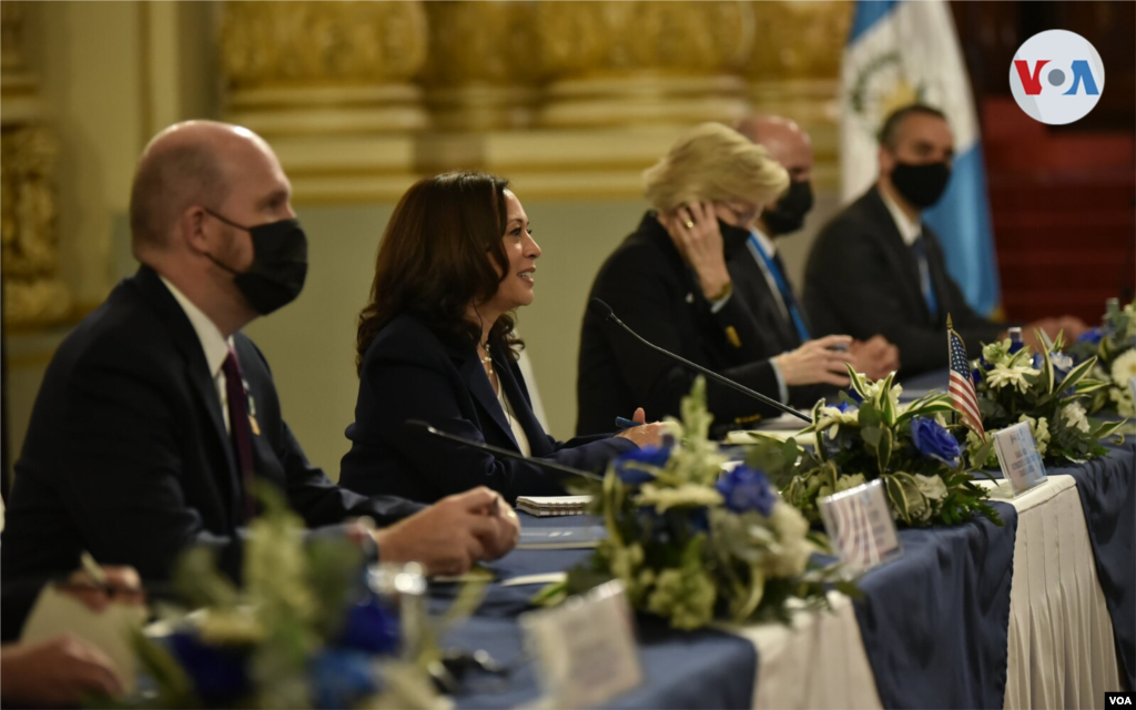 "Está en nuestro interés común trabajar juntos"- Kamala Harris. Foto: Presidencia de Guatemala.