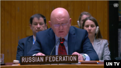 러시아의 바실리 네벤자 유엔주재 대사가 2025년 1월 16일 열린 안보리 회의에서 발언하고 있다. 사진 = UN TV
