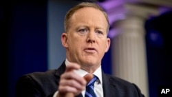 Sean Spicer, porte-parole de la Maison Blanche, à Washington, le 10 avril 2017.