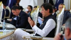 Pakistani Prime Minister Imran Khan attends the Shanghai Cooperation Organization summit in Dushanbe, Tajikistan, Sept. 17, 2021.