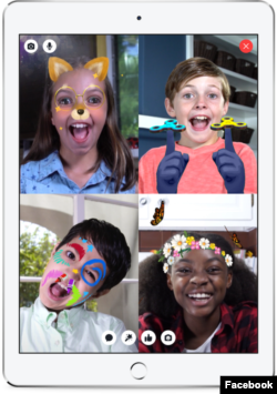 Facebook's new Messenger Kids service allows children to add colorful pictures, drawings and sounds to messages. (Facebook)