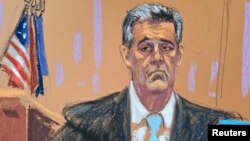 Michael Cohen pred sudom u New Yorku (Sudska ilustracija)