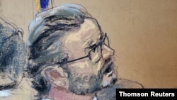 Un dibujo reproduce la imagen del experto policial Jody Stiger en el juicio por la muerte del afroestadounidense George Floyd.