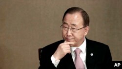 U.N. Secretary-General Ban Ki-moon attends the U.N. Academic Impact Seoul Forum in Seoul, South Korea, Wednesday, May 20, 2015. 