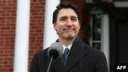 Le Premier ministre canadien Justin Trudeau s'exprime lors d'une conférence de presse à Rideau Cottage à Ottawa, au Canada, le 6 janvier 2025.